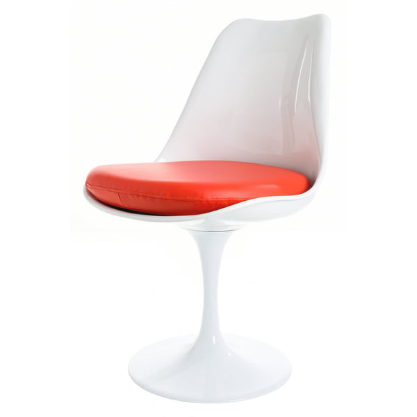 White and Red PU Chelsea Side Chair