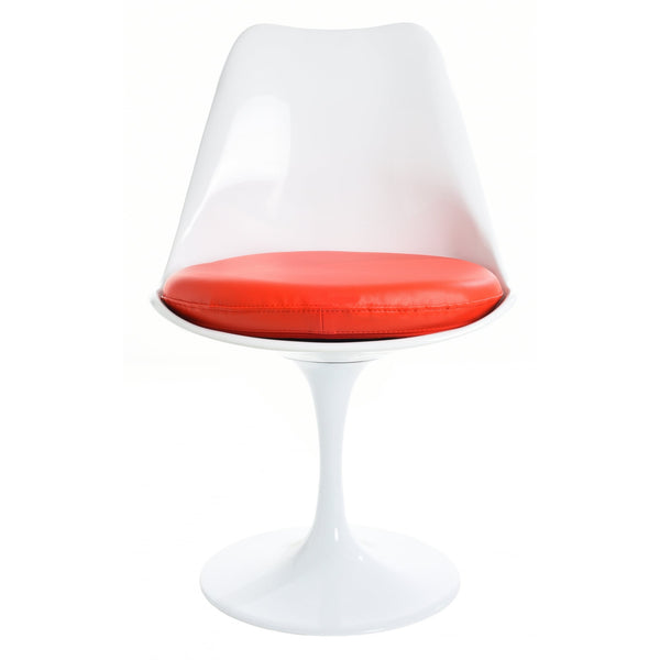 White and Red PU Chelsea Side Chair