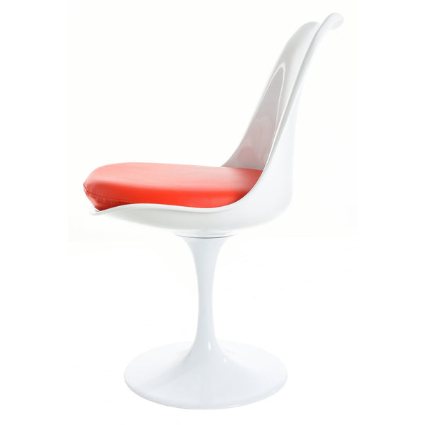 White and Red PU Chelsea Side Chair