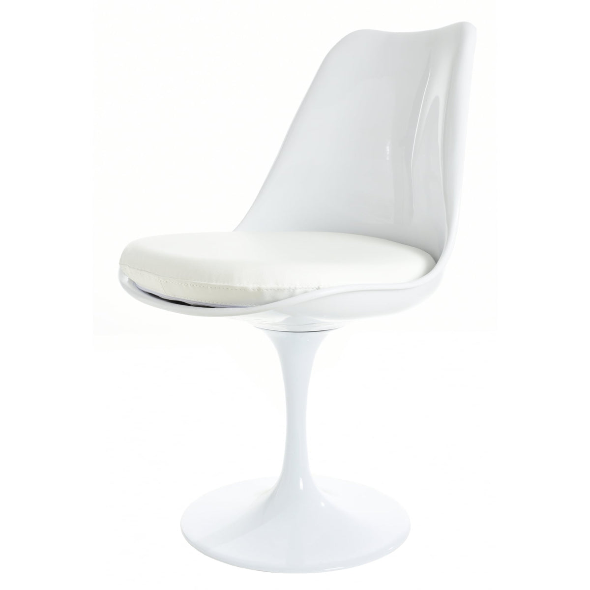 White and White PU Chelsea Side Chair