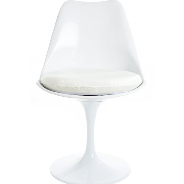 White and White PU Chelsea Side Chair