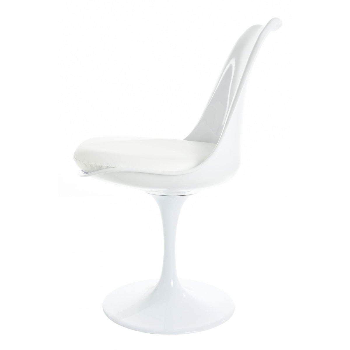 White and White PU Chelsea Side Chair