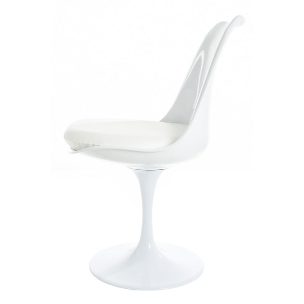 White and White PU Chelsea Side Chair