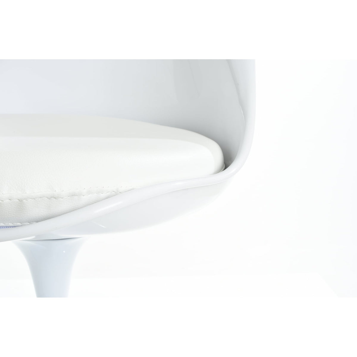 White PU Chelsea Side Chair Cushion