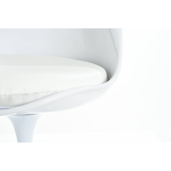 White PU Chelsea Side Chair Cushion
