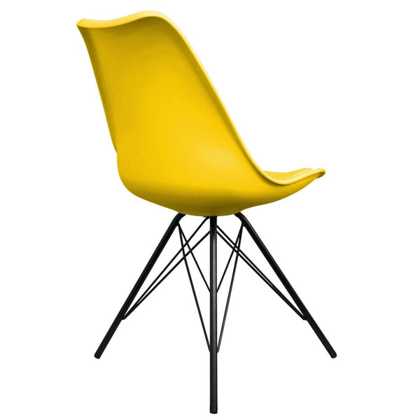 Soho Yellow Plastic Dining Chair with Black Metal Legs