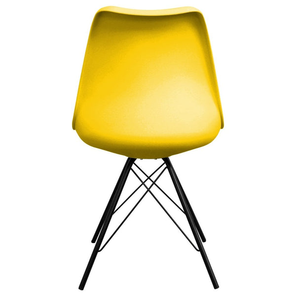 Soho Yellow Plastic Dining Chair with Black Metal Legs