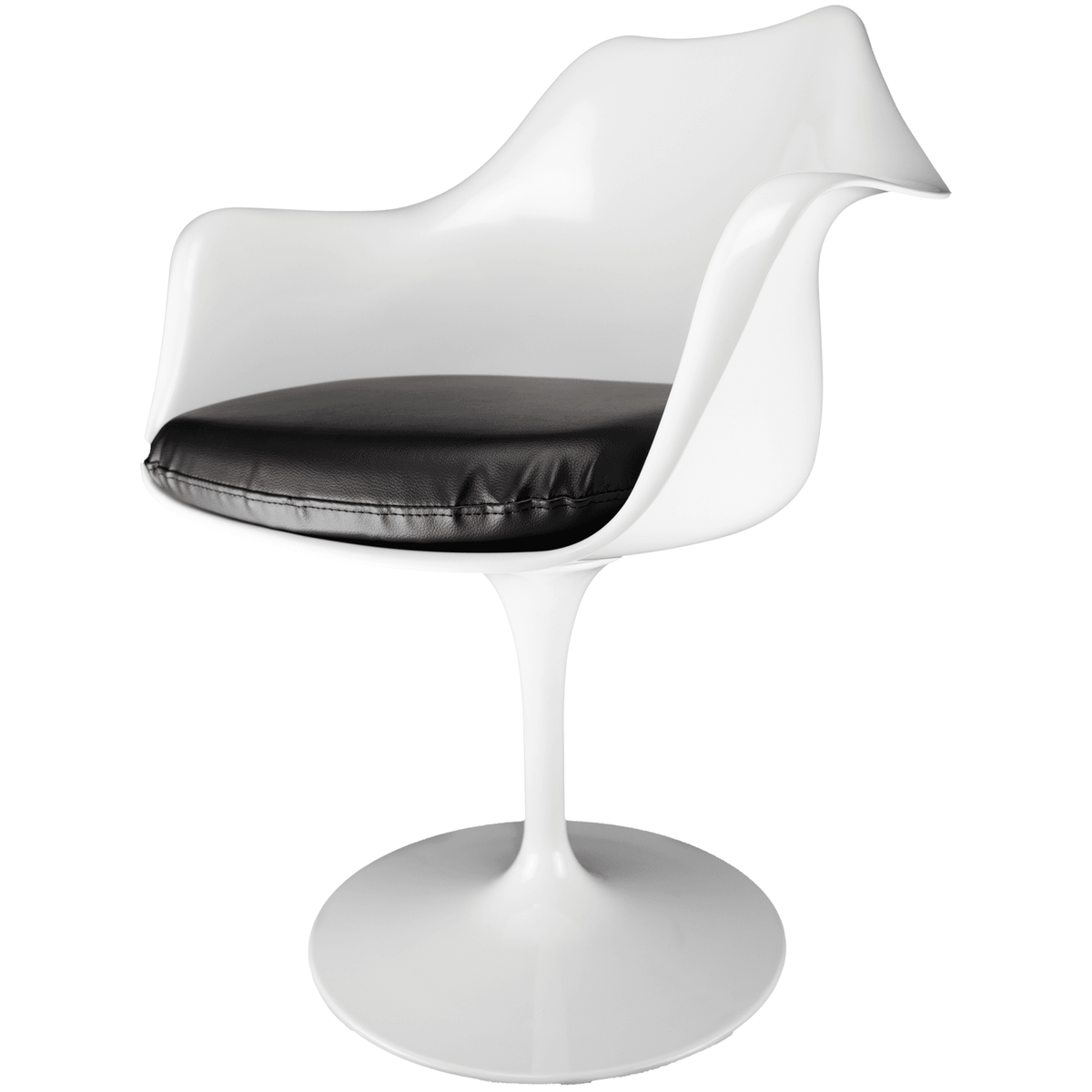 White and Black PU Chelsea Armchair