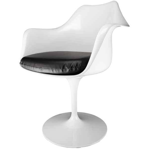White and Black PU Chelsea Armchair