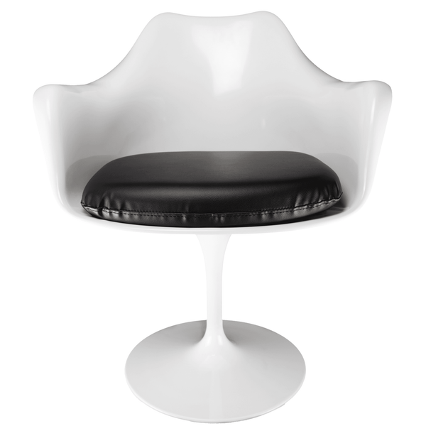 White and Black PU Chelsea Armchair