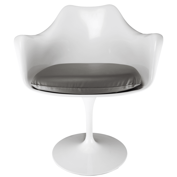 White and Grey PU Chelsea Armchair