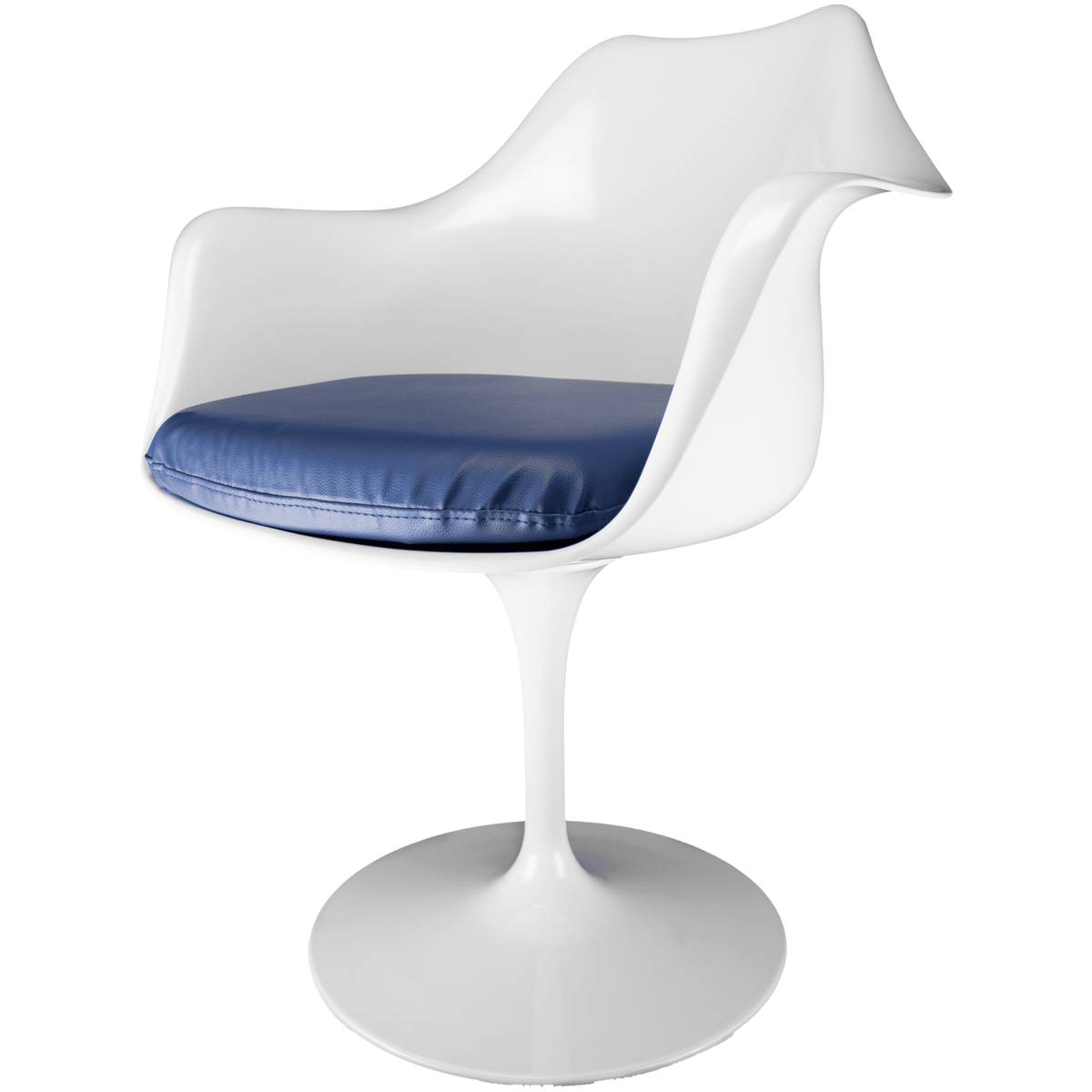 White and Navy PU Chelsea Armchair