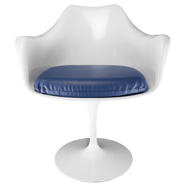 White and Navy PU Chelsea Armchair