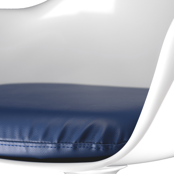 White and Navy PU Chelsea Armchair