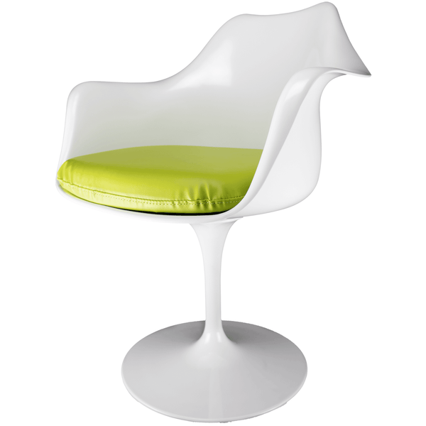 White and Green PU Chelsea Armchair