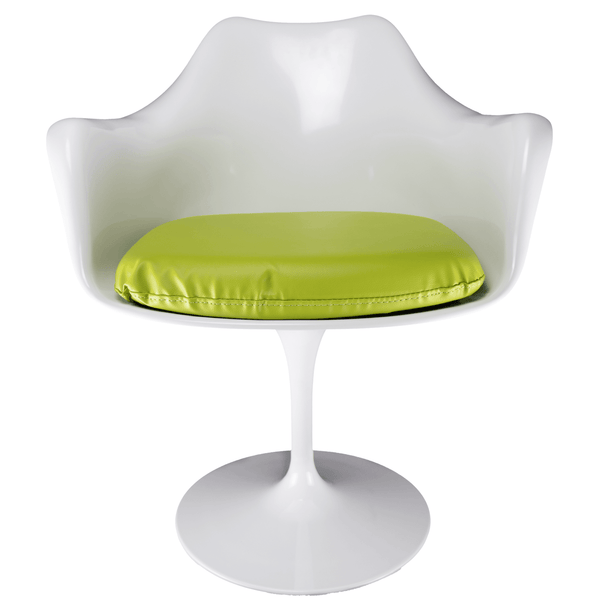 White and Green PU Chelsea Armchair
