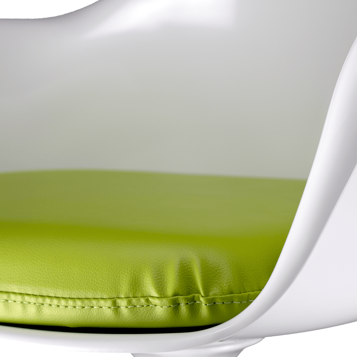 White and Green PU Chelsea Armchair
