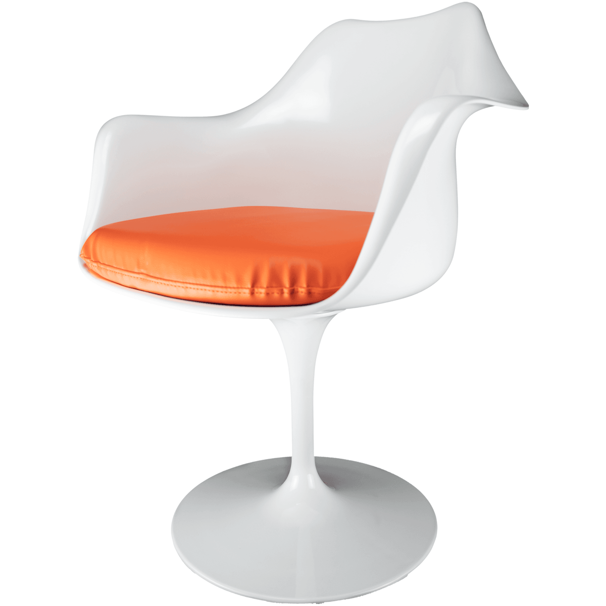 White and Orange PU Chelsea Armchair