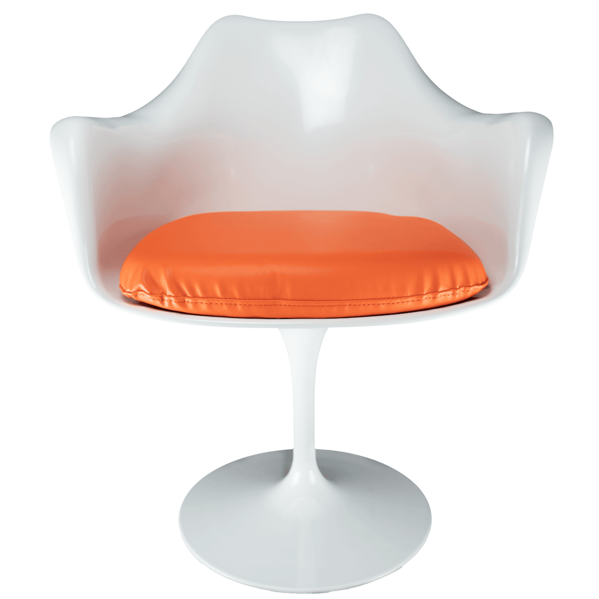 White and Orange PU Chelsea Armchair