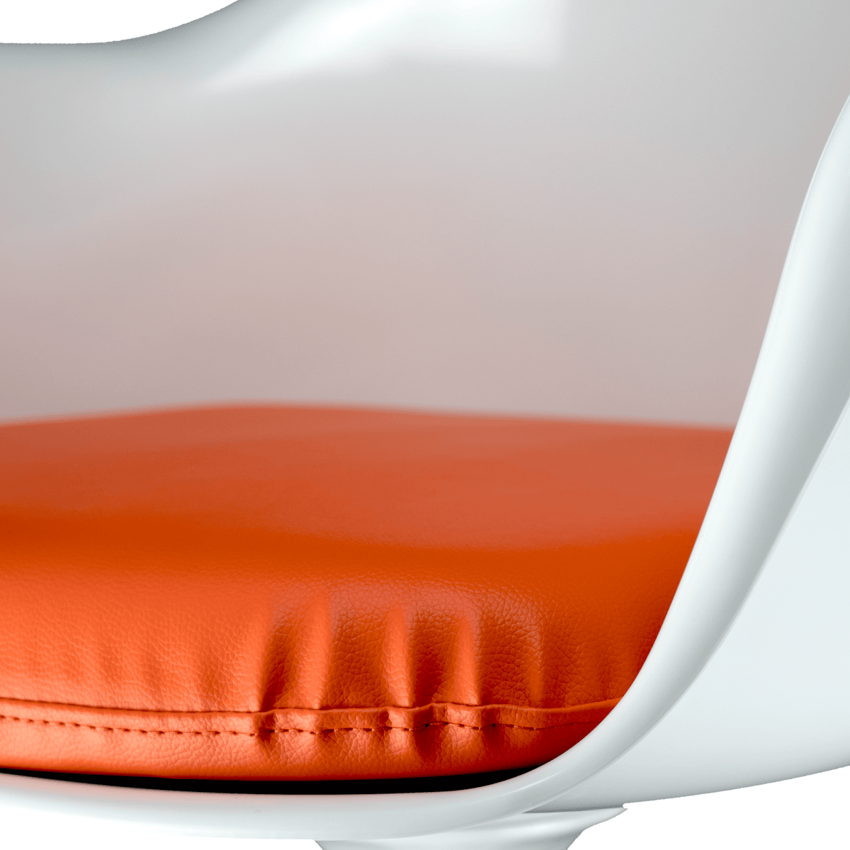 White and Orange PU Chelsea Armchair