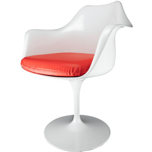 White and Red PU Chelsea Armchair