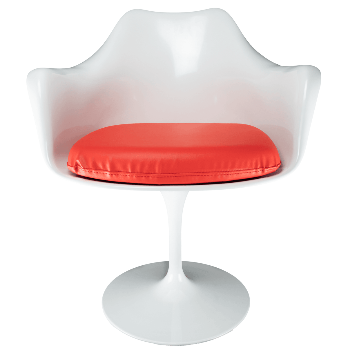 White and Red PU Chelsea Armchair