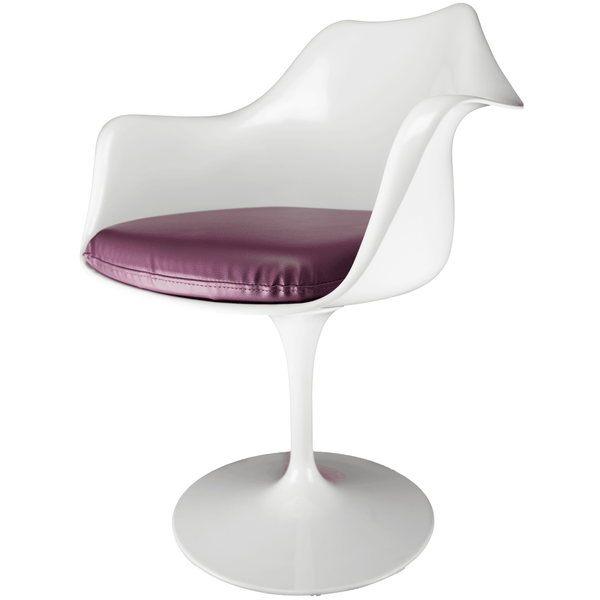 White and Purple PU Chelsea Armchair