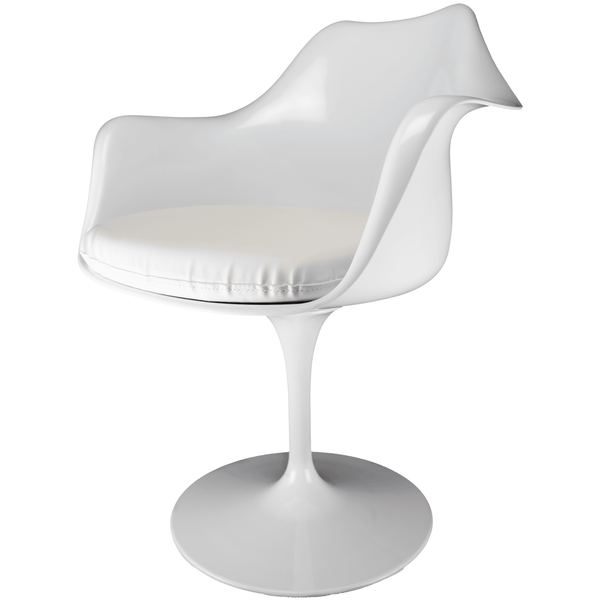 White and White PU Chelsea Armchair