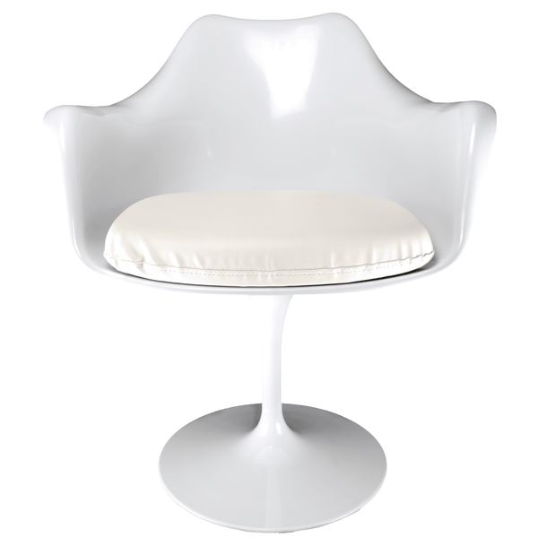 White and White PU Chelsea Armchair