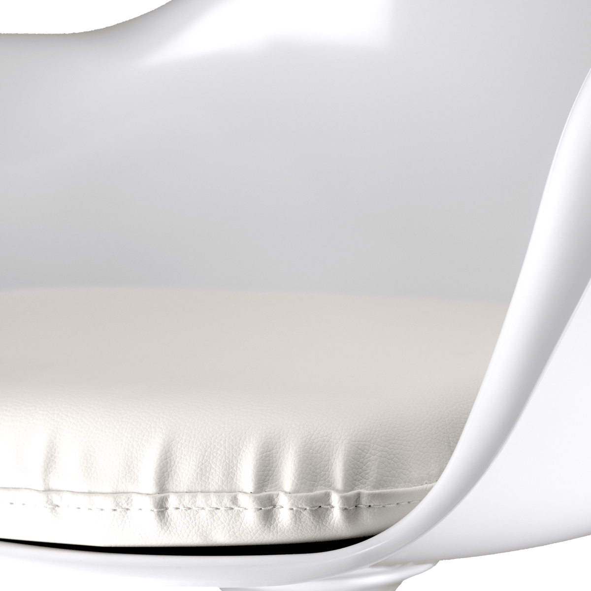 White and White PU Chelsea Armchair