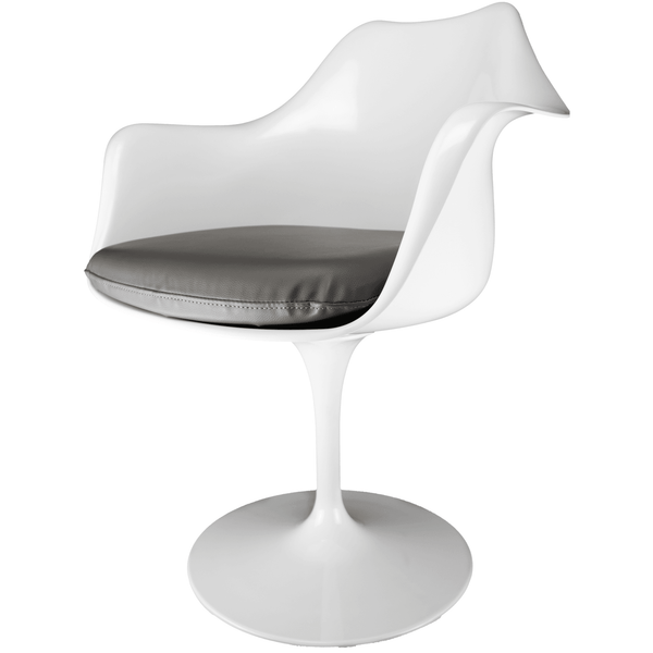 White and Grey PU Chelsea Armchair
