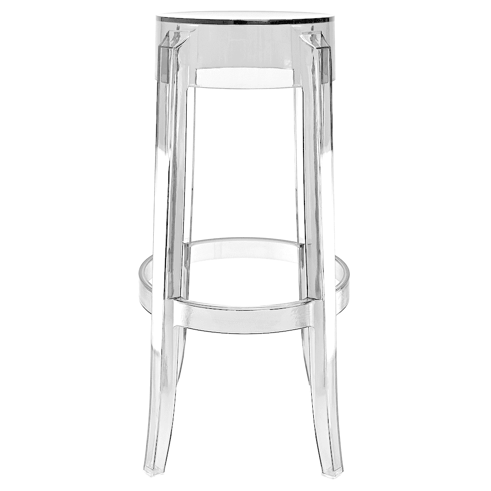 Fusion Living Ghost Style Bar Stool Crystal Clear - 76cm