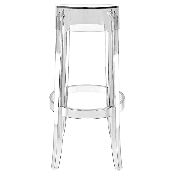 Fusion Living Ghost Style Bar Stool Crystal Clear - 76cm