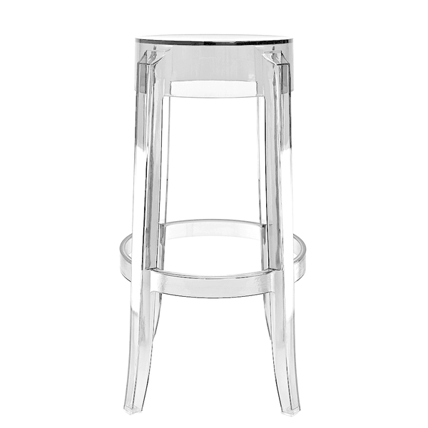 Fusion Living Ghost Style Bar Stool Crystal Clear - 66cm