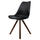 Soho Black Plastic Dining Chair with Square Pyramid Dark Wood Legs