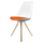 Soho White and Orange Dining Chair with Pyramid Light Wood Legs
