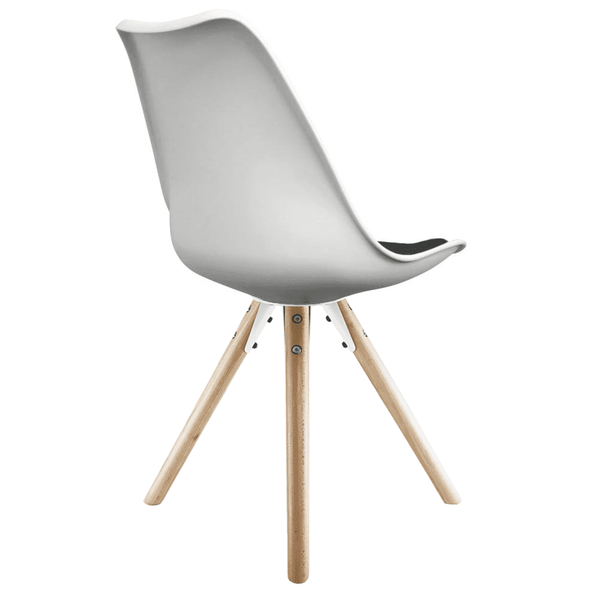 Soho White and Black Dining Chair with Pyramid Light Wood Legs