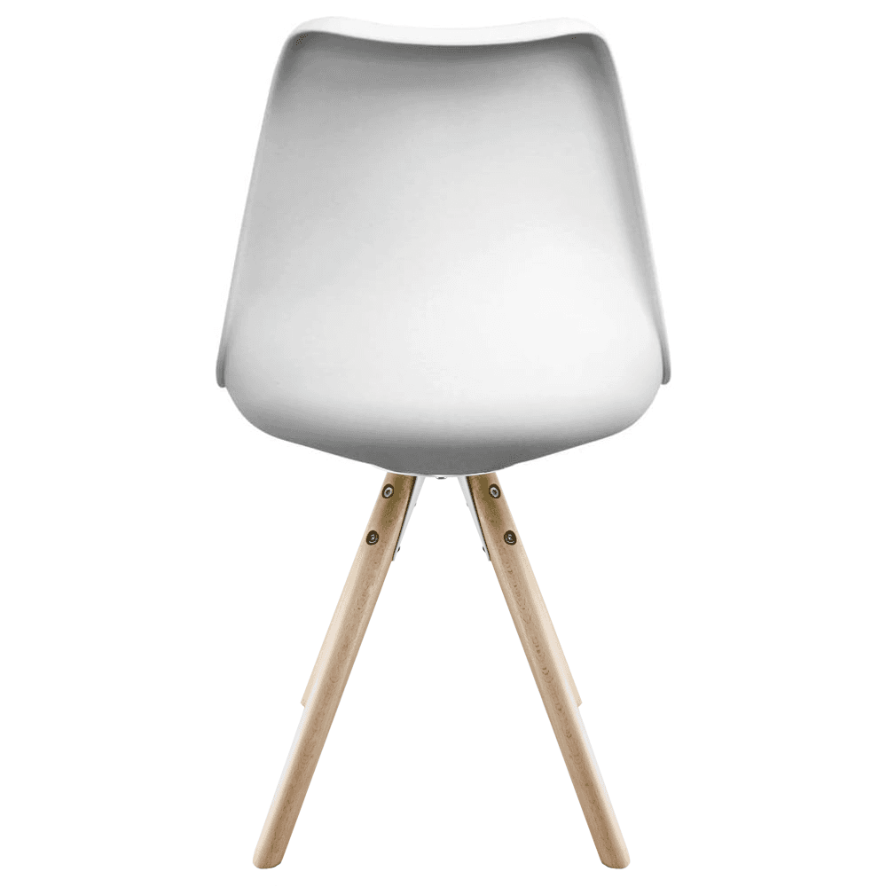 Soho White and Black Dining Chair with Pyramid Light Wood Legs