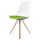 Soho White and Green Dining Chair with Pyramid Light Wood Legs