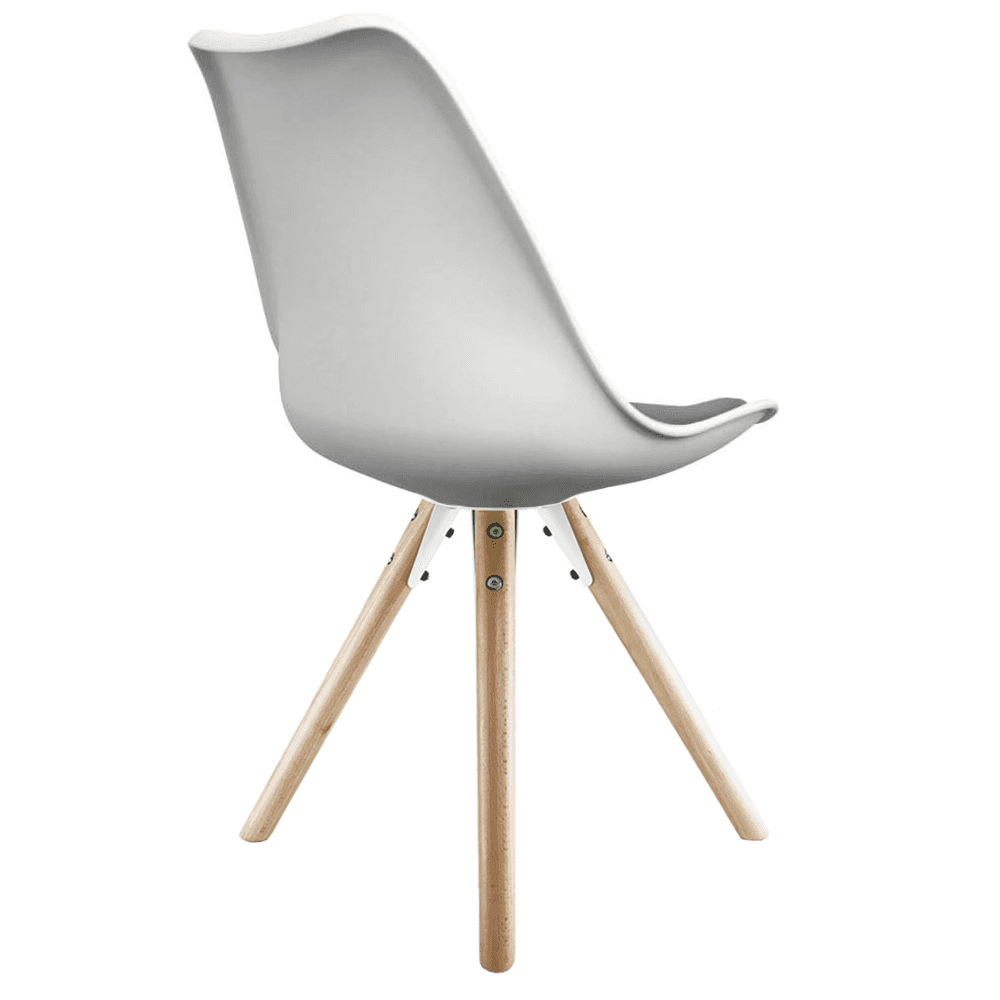 Soho White and Dark Grey Dining Chair with Pyramid Light Wood Legs