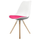 Soho White and Bright Pink Dining Chair with Pyramid Light Wood Legs