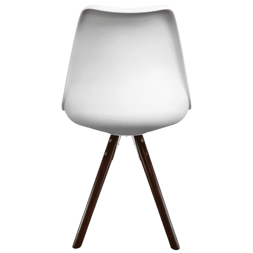 Soho White and Dark Grey Dining Chair with Pyramid Dark Wood Legs