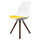 Soho White and Yellow Dining Chair with Pyramid Dark Wood Legs