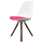 Soho White and Bright Pink Dining Chair with Pyramid Dark Wood Legs