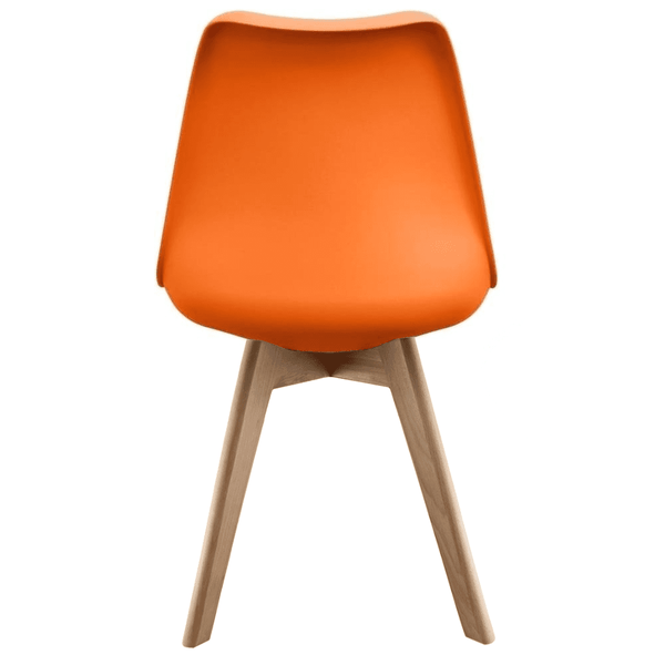 Soho Orange Plastic Dining Chair with Squared Light Wood Legs