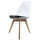 Soho White and Black Dining Chair with Squared Light Wood Legs