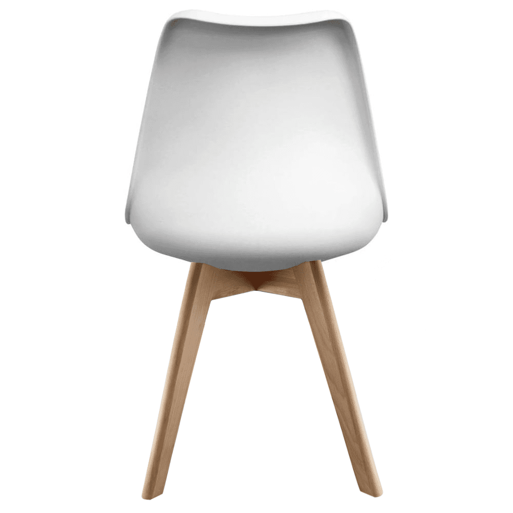 Soho White and Black Dining Chair with Squared Light Wood Legs