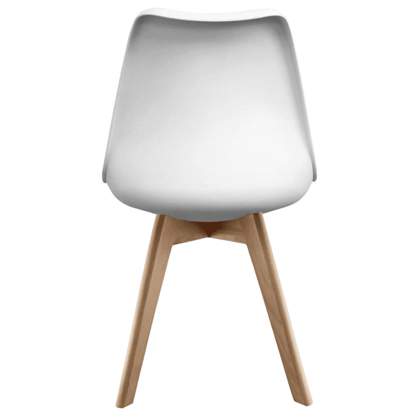 Soho White and Black Dining Chair with Squared Light Wood Legs