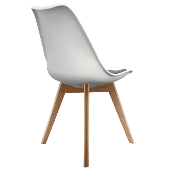 Soho White and Dark Grey Dining Chair with Squared Light Wood Legs