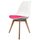Soho White and Bright Pink Dining Chair with Squared Light Wood Legs
